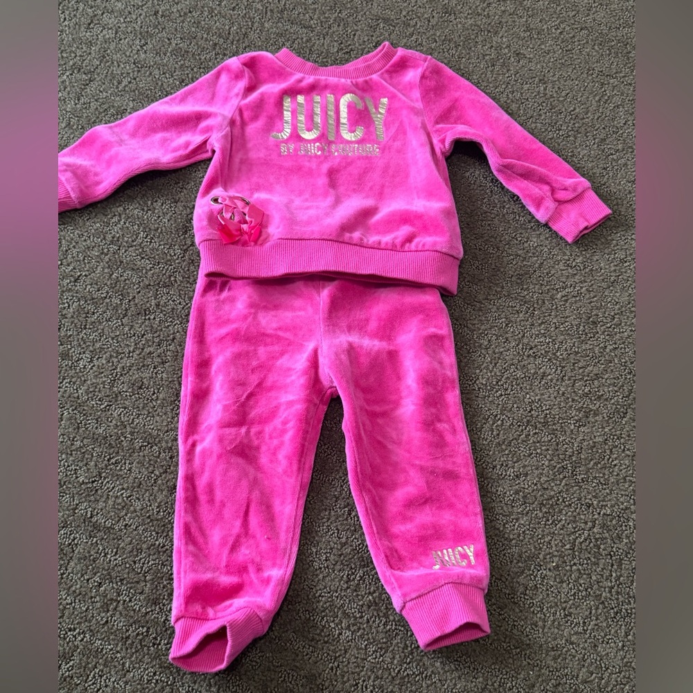 Juicy couture size 12 months matching pink sweatshirt and sweatpants